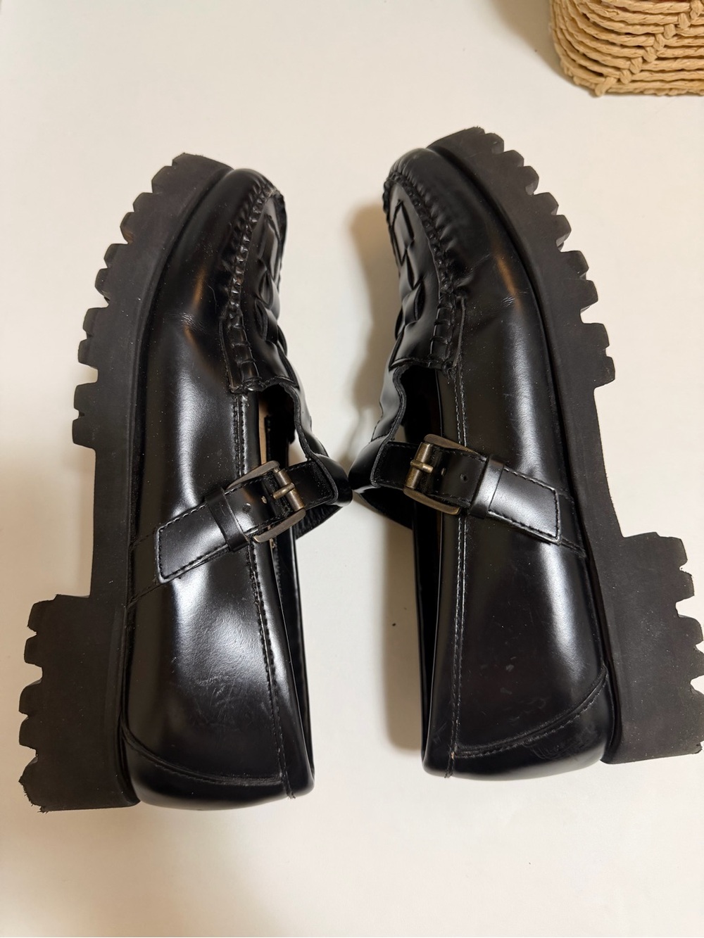 G.H. Bass & Co. Fisherman Mary Jane loafers Black Leather 8.5 - Picture 7 of 13